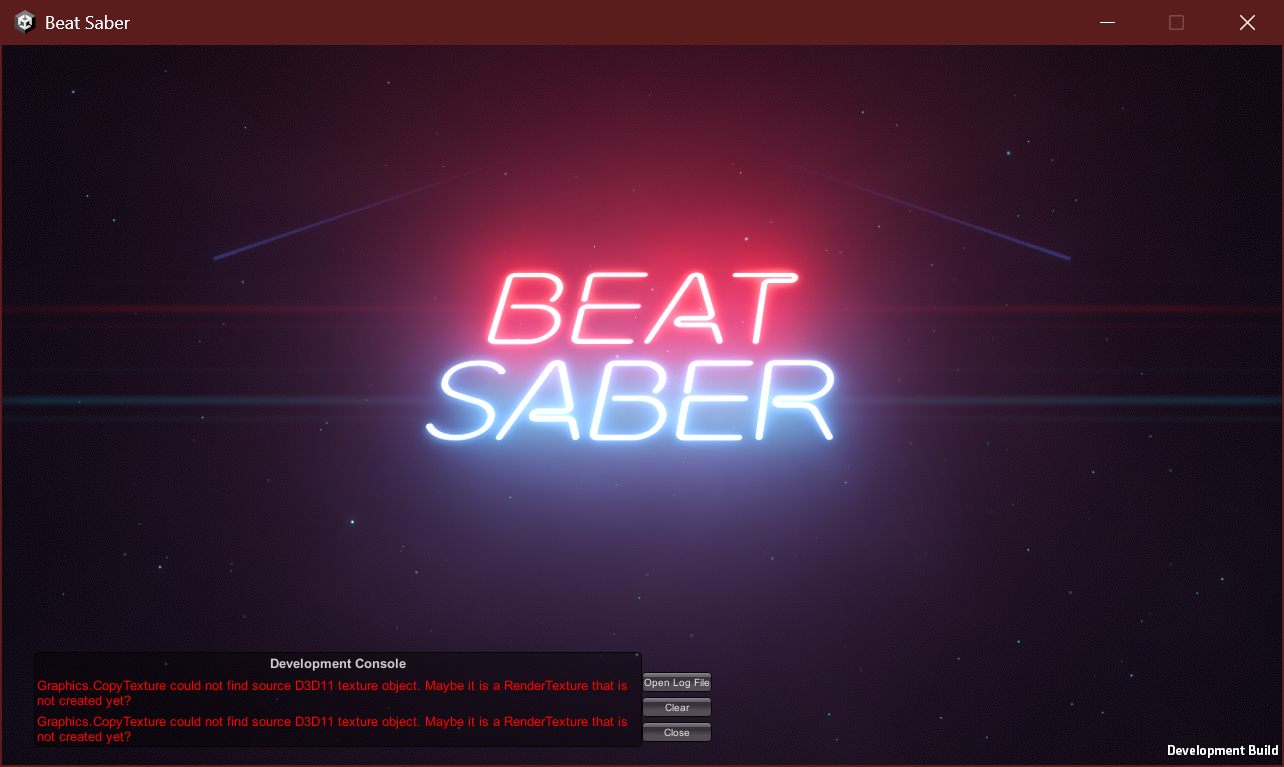 Beat Saber running a debug build